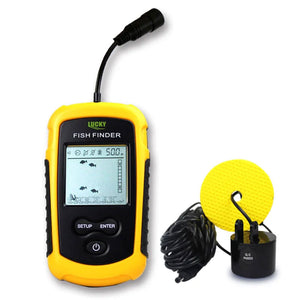 FF1108-1 Portable Sonar Fish Finder with Black &amp; White Display + Wired Sensor for 100m/328.1ft Depth