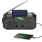 5000mAh EU Black Emergency Radio FM AM Radio with Solar Power Charging Flashlight Compass Alarm