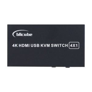 4X1 4K HDMI USB KVM Switch with 4 Input 1 Output Interfaces for USB Mouse Keyboard Monitor Printer