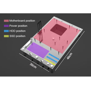 ATX Large Transparent Acrylic Open Frame PC Case High Performance Heat Dissipation Support for ATX/MATX/ITX Motherboard