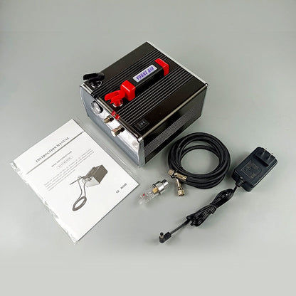 HS-317 Black Portable Paint Sprayer Built-in 0.2L Air Receiver Spray Paint Pump for Hand-made Models