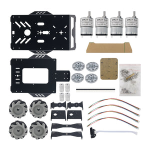 V3 Mecanum Wheel Intelligence Robot Aluminum Car Frame with Metal Motor and Suspension Front Wheel