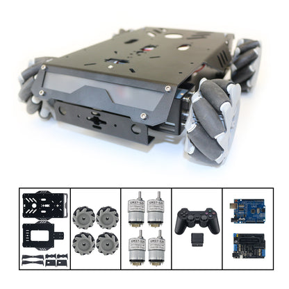 V3 Mecanum Wheel Intelligence Robot Aluminum Car Frame with 1:30 Decoding Motor and Wireless Control Board