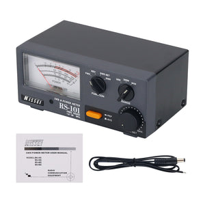 NISSEI RS-101 1.8-60MHz SWR &amp; Power Meter with LED Backlight and 30W/300W/3KW Adjustable for Short Wave Radio
