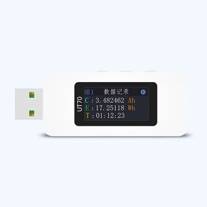 UT70 Multifunctional USB Tester Basic Kit USB Voltage Current Meter 16-bit ADC Chip with 0.96-inch IPS Screen