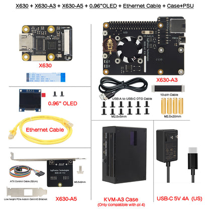 PiKVM-A3 Pikvm with Case &amp; 5V US PSU for Raspberry Pi 4 KVM Over IP HDMI CSI Supports PiKVM V3
