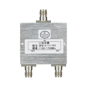 GFQ-2-1117AT Power Splitter 1100-1700MHz Power Divider with 3 TNC Female Connector for GNSS/GPS/Beidou Dual Antenna System