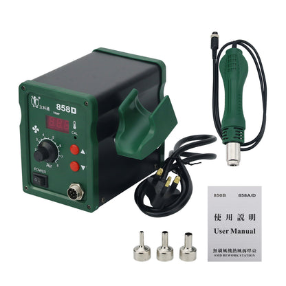 700W 858D Green Hot Air Gun Station Repair Tool with Digital Display for Soldering and Desoldering