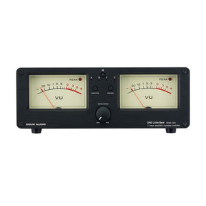 VU3 2-In-2-Out Aluminum Audio Power Amplifier 100Wx2 Speaker Switcher with Dual VU Meter Support Backlight Adjustment