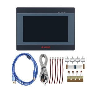 YKHMI MM-40MR-12MT-700-FX-C All in One PLC HMI Programmable Logic Controller with 7&quot; Touch Screen
