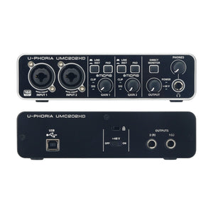 UMC202HD 2x2 24-Bit/192KHz USB Audio Interface External Sound Card with Mic Preamp for Behringer