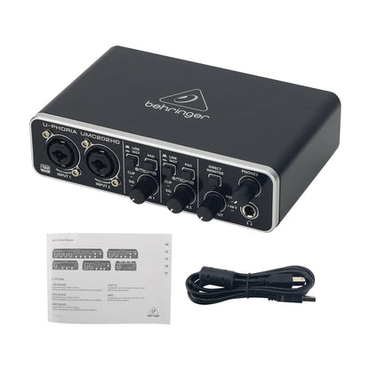 UMC202HD 2x2 24-Bit/192KHz USB Audio Interface External Sound Card with Mic Preamp for Behringer