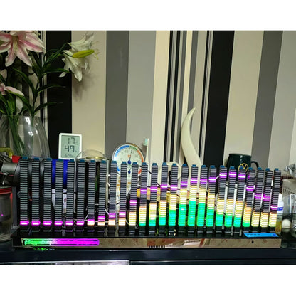 26-Band 3D Full Color Music Spectrum Display Rhythm Light w/ Remote Control for Sound &amp; Line Control