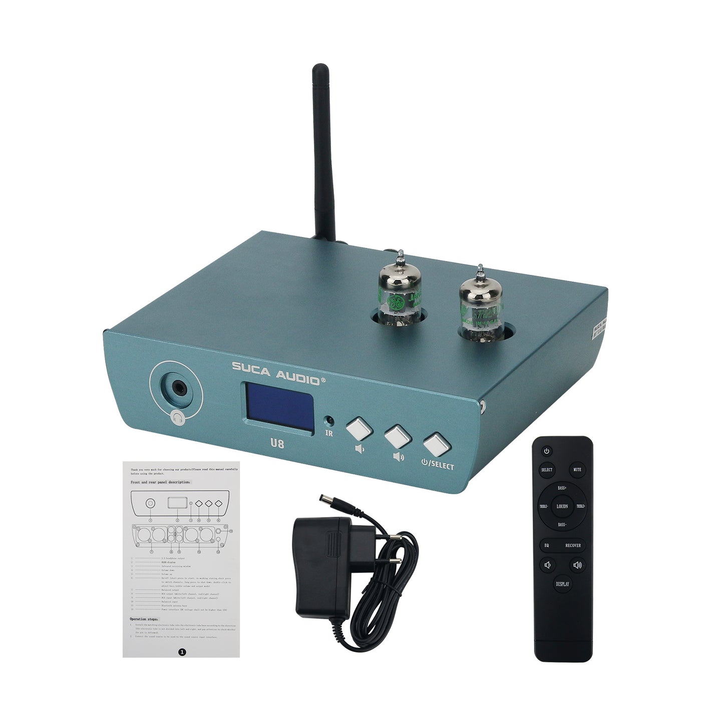 SUCA AUDIO U8 Audio Amplifier Bluetooth 5.1 HiFi Vacuum Tube Power Amplifier Preamplifier Headphone Amplifier in One