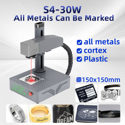 S4-30W Standard Version Fiber Laser Marking Machine Laser Engraving Machine for All Metals &amp; Jewelry
