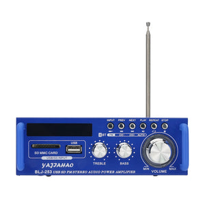 BLJ-253 300W + 300W Power Amp USB SD FM Stereo Audio Power Amplifier Supports DC 12V Power Supply