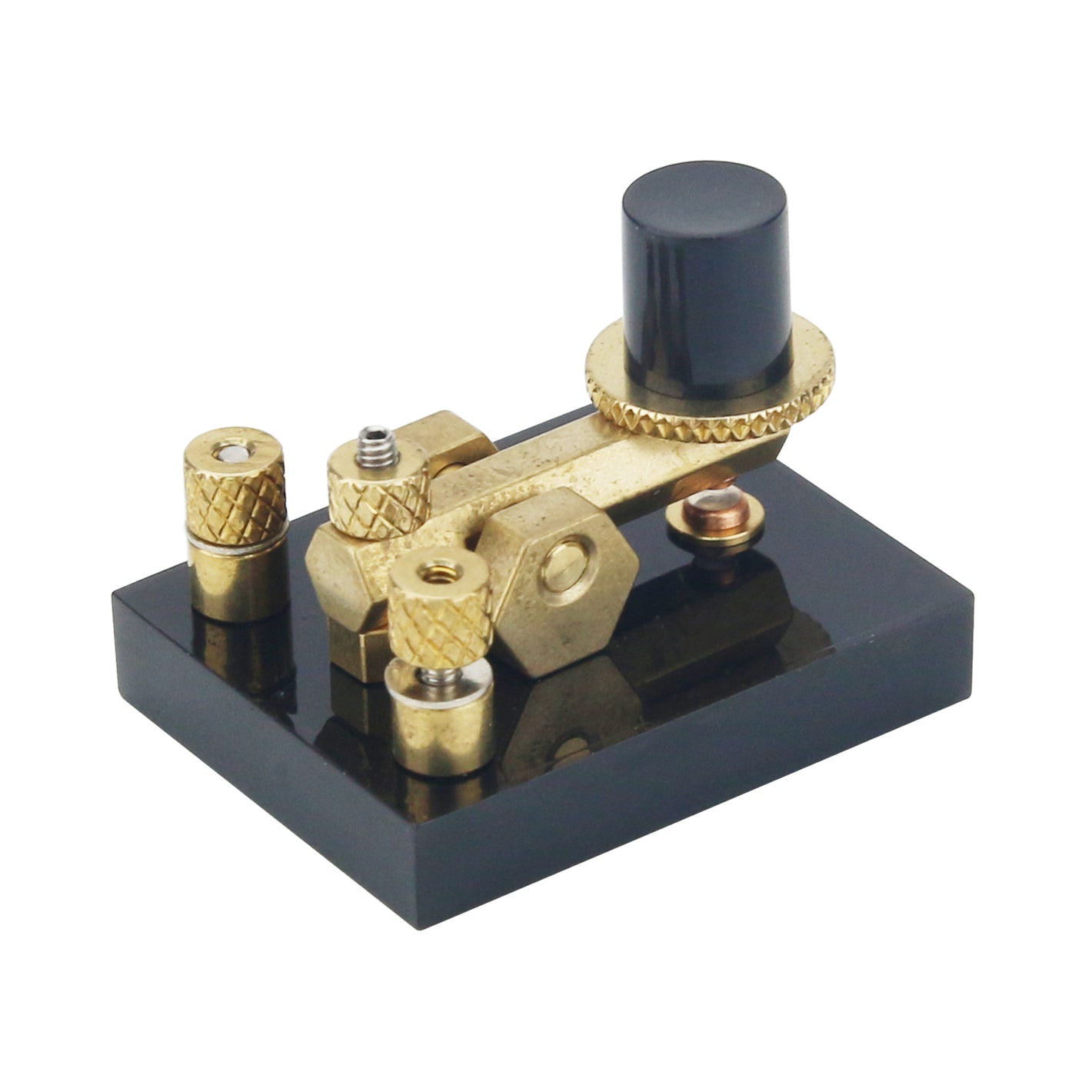 HamGeek Lightweight Mini Brass CW Key Shortwave Manual Morse Code Key for Transmission/Decoration/Gifts