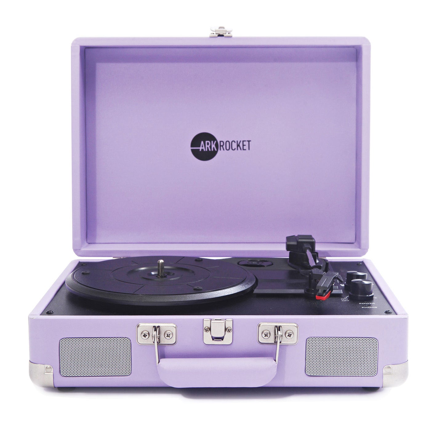 Curiosity Suitcase Turntable Bluetooth Turntable with Speakers Original Record Player (Lavender)