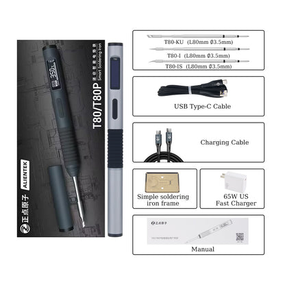 T80 Smart Electric Soldering Iron 100W Portable Constant Welding Station T80-KU/I/IS Soldering Tip with Power Adapter