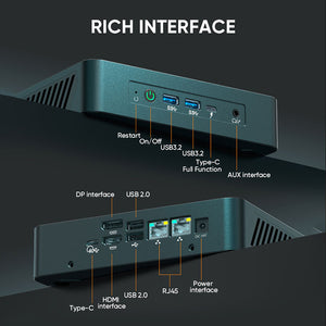 8-Core 16-Thread Mini PC Mini Computer DHD780U + 32GB DDR5 + 2TB SSD M.2/PCIE4.0 for Entertainment