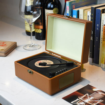 Brown Retro CD Player Bluetooth CD Player with Speakers Supports USB Drive &amp; Hifi Sound Quality