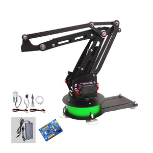 3DOF Robot Arm Mechanical Arm Robotic Arm (Matte Black) w/ Control Board + Power Adapter + Air Pump