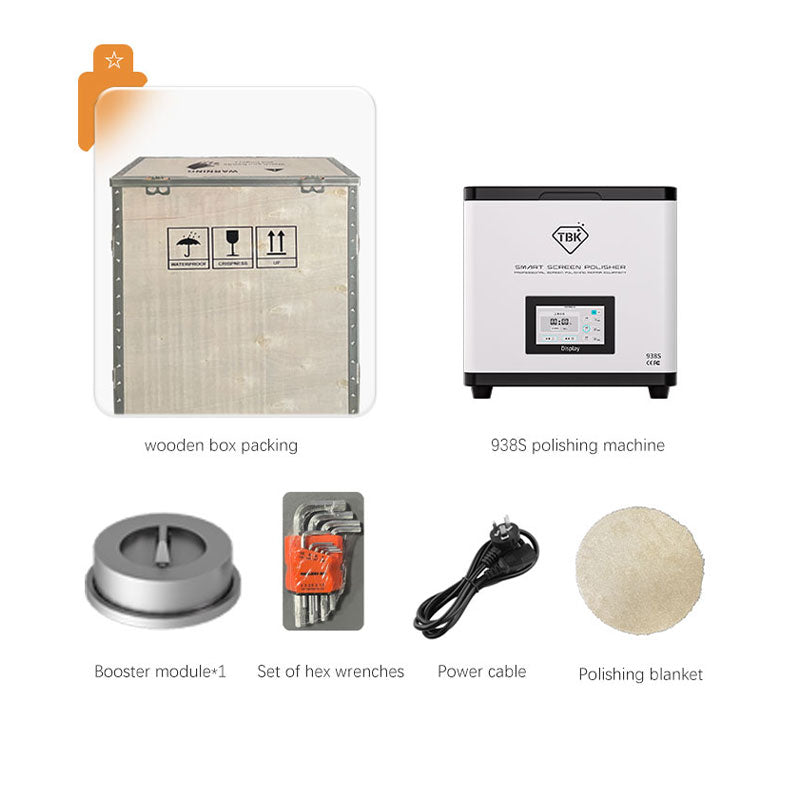 TBK-938S 200W Intelligent Mini Screen Polish Machine PLC Touch Control for Mobile Phone or Watch Screen Scratch Polishing