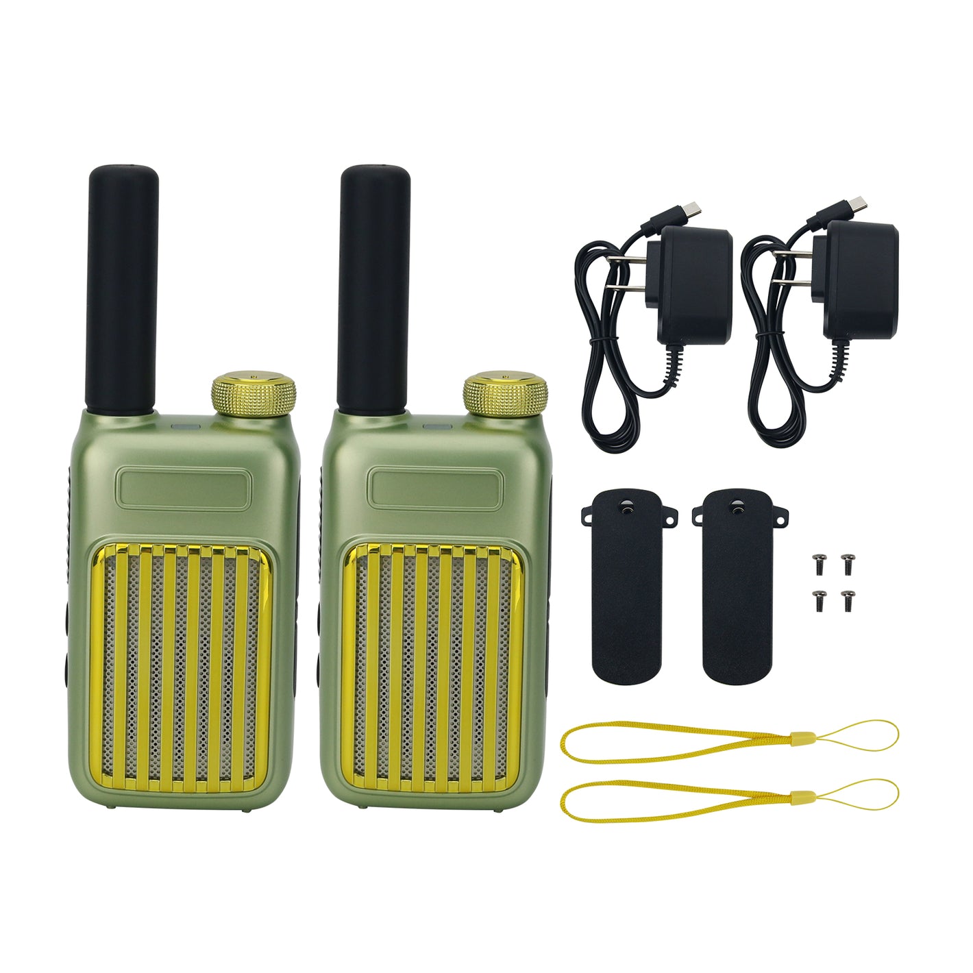 HamGeek Green Pair of GT58 Portable Mini Walkie Talkie One Click Frequency Matching Handheld Outdoor Radio for Children