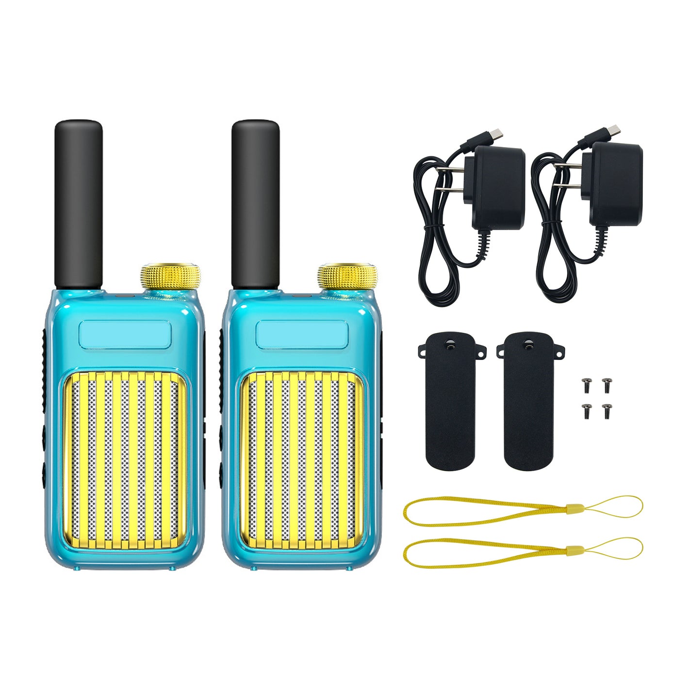 HamGeek Blue Pair of GT58 Portable Mini Walkie Talkie One Click Frequency Matching Handheld Outdoor Radio for Children