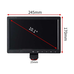 3.5X-180X Simul-Focal Double Boom Stand Trinocular Stereo Zoom Microscope 144-LED Ring Light with 10-inch Monitor