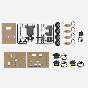 YOURFUN 2-Mode 4WD Smart Robot Car Kit Robot Car Chassis with 3DOF Mechanical Arm for STM32