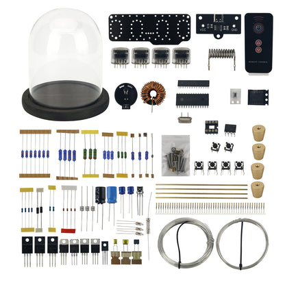 In12 Nixie Tube Clock Kit In-12 Clock Desktop Clock Digital Clock Home Ornament with Brown Base