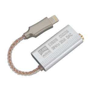ES·PRO AUDIO DSD256 DAC 384Khz 32Bit Headphone Amp DAC For iPhone To 3.5MM Headphones