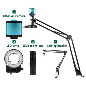 HD-1605B 48MP Microscope Camera Industrial Camera w/ HDMI-Compatible &amp; USB Outputs + Bracket