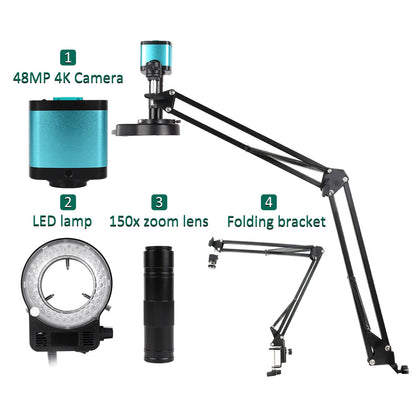 HD-1605B 48MP Microscope Camera Industrial Camera w/ HDMI-Compatible &amp; USB Outputs + Bracket