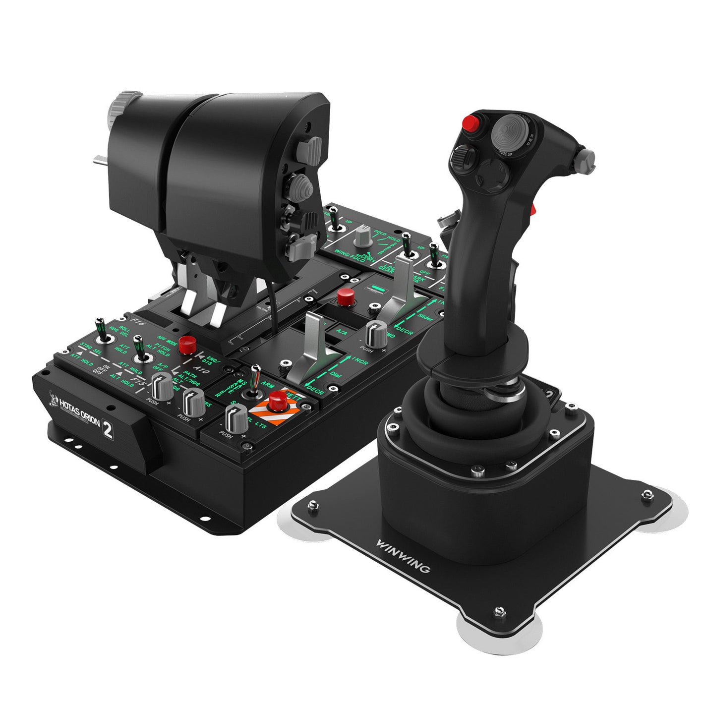 WINWING Orion 2 HOTAS Flight Simulator (15E Metal Throttle without Finger Lift + 16 Metal Flight Joystick Grip)