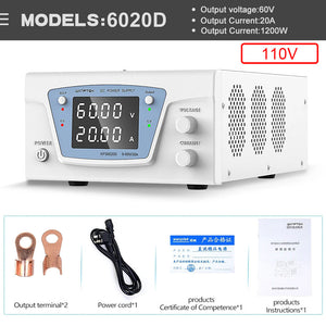 WANPTEK KPS6020D 60V 20A 1200W DC Power Supply Adjustable Power Supply (110V) for Aging Tests R&amp;D