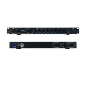 CP-2418 DMX Splitter DMX Amplifier DMX512 Distributor 2 Signal Input 8CH Output for Stage Light PAR