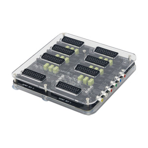 Automatic Distributor Converter 6 Input 3 Output Distributor with USB Cable for Scart Switcher Converting Board Device