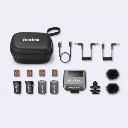 Godox Magic XT1 2.4GHz Wireless Microphone System 24Bit 200M Long Range Transmission Support Smart ENC Professional Recording