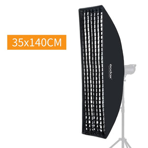 Godox FW35*140CM Softbox Portable Rectangular Honeycomb Grid Softbox Lighting Kit with Bowens Mount for Photo Studio