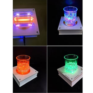 High Power Golden Tesla Coil DIY Creative Stand Dedicated for Lighting Different Lamps Across Space