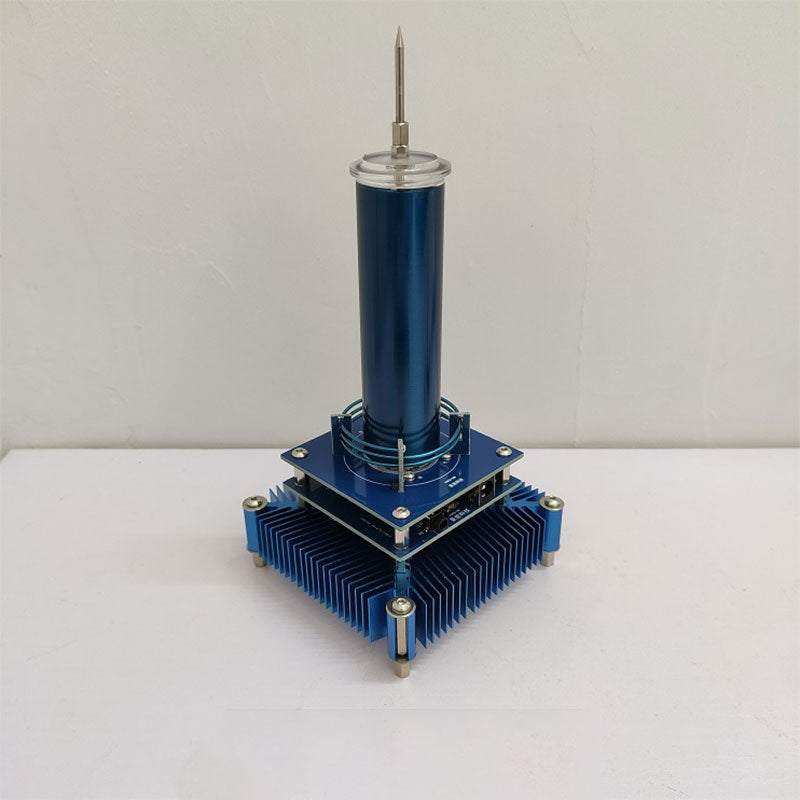 YSKJ-18 Bluetooth Music Tesla Coil Arc Plasma Speaker Support Lighting Across Space (Blue Base + Blue Coil)