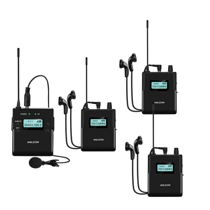 ANLEON MTG-400 520-545MHz Wireless Microphone System for Tourist Guide Simultaneous Interpreting (1* TX + 3*RX)