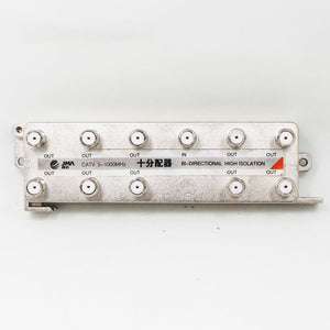 CATV-10FP 5-1000MHz High Quality 10-Channel TV Splitter Bi-directional High Isolation Coaxial Cable Splitter