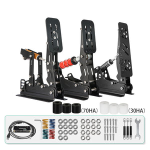 SIMSONN 3-Pedal Set SIM Racing Pedals Load Cell Pedals (with 3 Hydraulic Rods) without Pedal Plate