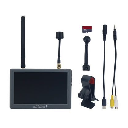 Haweye Little Pilot 4 FPV Monitor 5&quot; FPV Screen 5.8G Dual Receiver DVR Lower Latency (with 32G SD Card)