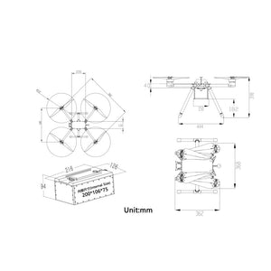 Tarot M860B 860mm Wheelbase Quadcopter Frame Kit Aluminum Drone Frame Kit with Battery Compartment