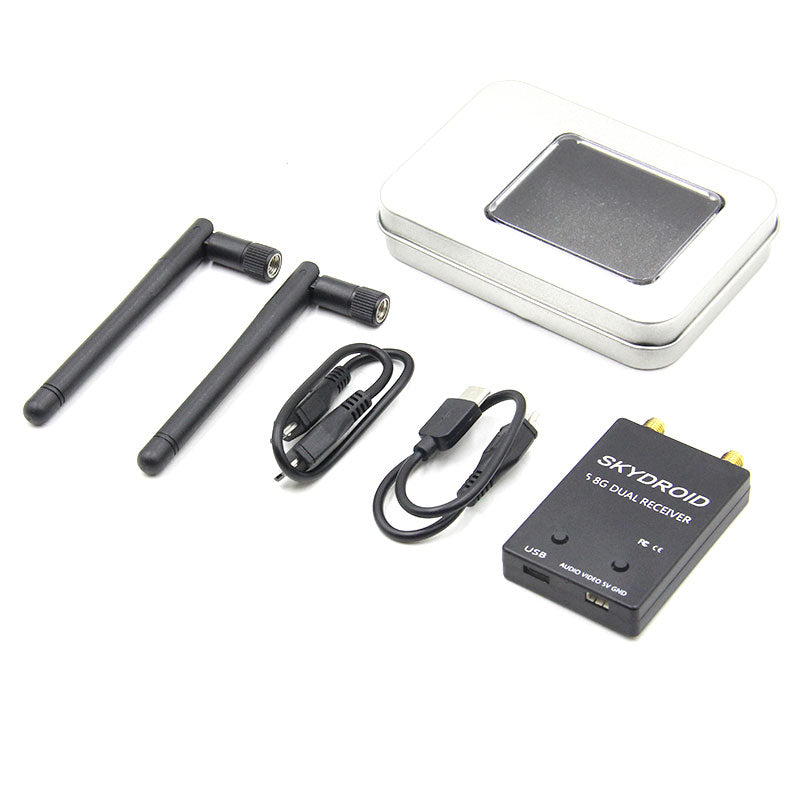 Skydroid 150CH UVC OTG Receiver 5.645-5.945GHz 5.8G Cellphone Image Transmission with Dual Black Receiver for RC Drones