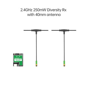 iFlight ELRS 2.4GHz 250mW RX Long Range True Diversity Receiver with Dual 40mm Antenna for FPV Drones